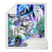 Forest Animals Art Daydream Galaxy Wolves Throw Blanket