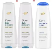 Dove Daily Moisture Damage Therapy (2) Conditioner & (1) Shampoo 12oz -Pack of 3