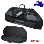 Compound Bow Carry Bag Archery Hunting Bow Carry Case 8 Pockets Oxford Cloth AU