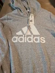 adidas Women's Plus Size Essentials Logo Fleece Hoodie (Size: 2X,Gray