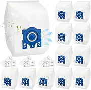 12 Pack Vacuum Cleaner Bags for Miele GN Vacuum Cleaners, Compatible with Miele GN 3D Airclean Efficiency Dust Bags Classic C1 Complete C2 C3, S227, S270, S400, S2, S5, S8 Series(12 Bags+6 Filters)