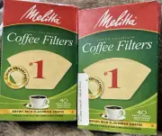 Melitta Premium #1 Cone Paper Coffee Filters, Natural Brown, 40 Count x2=80
