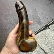 1pc Natural tiger's-eye Quartz Carved Penis Skull Crystal Reiki Healing gift