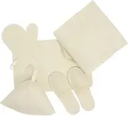 TOVINANNA Sauna Hat Bathing Gloves Slippers Mat Storage Bag Women's Spa Set Soft Absorbent