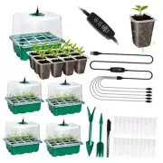 5 Pack Seed Starter Tray with Grow Light,Small Mini Greenhouse Kit for Plant