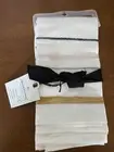NEW Hearth & Hand Magnolia 4 pk Fabric Embroidered Gold Silver Stripe Sour Cream