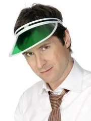 1980s Green Casino Poker Visor Costume Hat