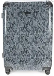 Rebecca Minkoff Luggage Blue Snake Print 24” Hardside Upright Spinner Carry On