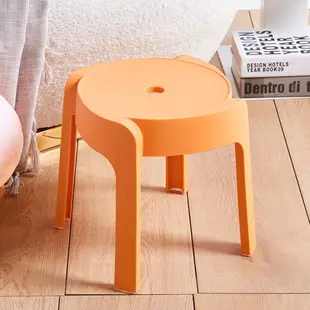 楓林宜居 家用塑料凳子極簡風可疊放圓凳簡約客廳餐桌旋風凳餐椅加厚板凳