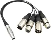 ATO~os 10 Pin Straight Male Plug to 4 XLR Breakout Audio Input Output Cable for S~Ogun Mo~itor Recorder(Straight Plug Cable,150cm)