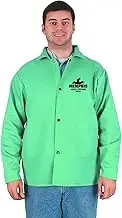 MCR Safety 39030M 30-Inch Flame Resistant Cotton Fabric Welding Jacket with Inside Pocket, Green, Medium