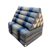 NEW GreyBlue Thai Large Triangle Pillow 3 Fold Outdoor Mattress Cushion Day Bed 3FOLDS