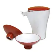 Liquor set Tokkuri Ochoko set Arita ware 1 sake bottle, 2 flat sake cups Ceramic
