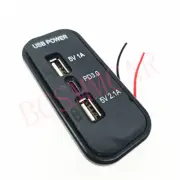 3 Ports PD Type-C USB Charger Socket Power Outlet Adapter For Car Truck ATV Boat (for: Audi)