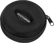 WATCHPOD Travel Watch Case | Single Watch Box w/Zipper for Storage | Cushioned Round Portable Watch Case for Travel | Fits all Wristwatches and Smart Watches up to 50mm (Black)