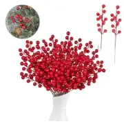 Pcs Artificial Red Berry Stems, 7.9 Inch Red Berry Picks Holly Berries 35