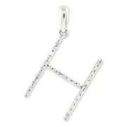14k White Gold Diamond Initial H Pendant