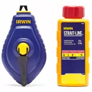 Irwin IWHT48442RC Strait-Line 100 Ft. Speed Line Chalk Reel + Red Chalk, 4 oz. -