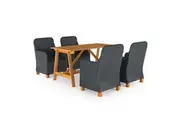 vidaXL Outdoor Patio Garden Dining Set 7 Piece Table Chairs Multi Colours