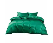 Teal Silk Satin Pillowcase Quilt/Duvet Cover Set Single Double Queen King Bed