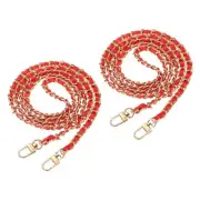 2Pcs 55" Purse Chain Strap with Buckle for Bags(Red, Gold)
