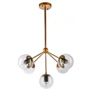Fiorentino Klesh 5 Light Aluminium Cluster Pendant - Gold