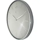40cm NeXtime GLAMOUR White and Silver Grey Metal Wall Clock