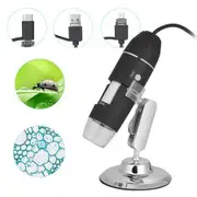 USB Digital Zoom Microscope Magnifier with OTG Function 8-LED Light Magnifying Glass 1600X Magnification with Stand