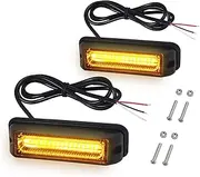 2 x 9 cm LED COB Warning Light 12 V 24 V Strobe Light Warning Beacon Flashing Lights with E-Mark Flash Module Emergency Light Warning Flashing Light for Emergency, Repair, Escort Vehicles, Roof Rack