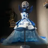 在飛比找ETMall東森購物網優惠-兒童青花瓷中國風走秀表演禮服