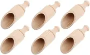 SHOWERORO Wooden Spoons Set 6pc Mini Measuring Spoons for Tea Salt Milk Pinch Non-Paint Comfortable to Hold