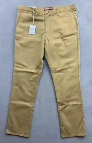 Neo Blue Los Angeles Chino Pants Mens Size 38 x 31 Camel Tan Slash Pockets
