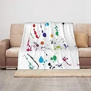 YANYU Abstract Paint Splashes Print Blanket Gifts Versatile 50 X40 in Throw Blanket Cozy Lightweight Blanket for Sofa