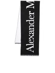 Alexander Mcqueen Intarsiaknit Logo Rectangle Scarf