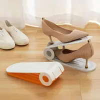在飛比找momo購物網優惠-【PLUSIEURS】鞋櫃變大術可調節收納鞋架(特惠價4入組