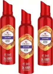 OLD SPICE AMBER PACK OF 3 Body Spray - For Men (345 ml, Pack of 3)
