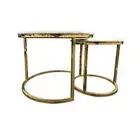 Nesting Style Coffee Table White on Gold 60cm/45cm Style By Inspiration