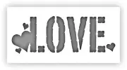 Love and Hearts Stencil - Choose a Size - Laser-Cut Reusable Plastic