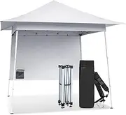 [VINGLI] 8x8 Pop Up Canopy Tent with Sidewall, Outdoor Canopy with Backpack, Tent for Parties Pop Up Gazebo Portable Easy Up