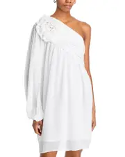 Farm Rio Off White One Shoulder Mini Dress - Exclusive