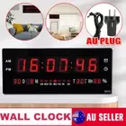 Large Display Digital LED Wall Clock Calendar Temperature Month Multifunctional