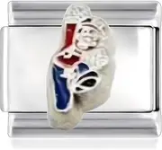 [Generic] Mario Italian Charm, 9mm Charm compatible with Italian Charm Bracelets, Stainless Steel, Enamel, No Gemstone