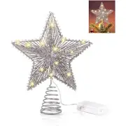 Nevenka Star Light with 10 LED for Christmas Tree Topper Decoration-Silver