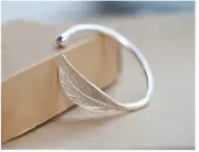 Leaf Bangle Leaf Bangle 925 Sterling Silver Bangle Bracelet