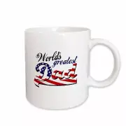 3dRose Worlds greatest dad with USA American flag - good for fathers day or as a