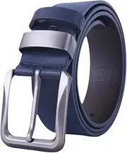 [keusyoi] Men Belt Male Leather Belt Mens Pu Strap Luxury Pin Buckle Vintage Jeans Belts Classic Work Business Dress Belt