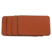 3" x 2" PU Leather Hat Patches, 20 Pcs Rectangle, Brown