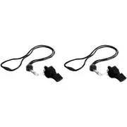 2PK Fox 40 Summit Classic Whistle Sports Accessory w/ Breakaway Lanyard Black