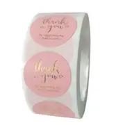 500pcs Round Pink Business Label Stickers Paper Cute Thank You Stickers for Baking Packaging Seal Labels Stationery Stickers