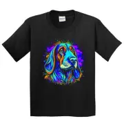 Kids Basset Hound Psychedelic Dog Art T-Shirt - Basset Hound Owner Gift